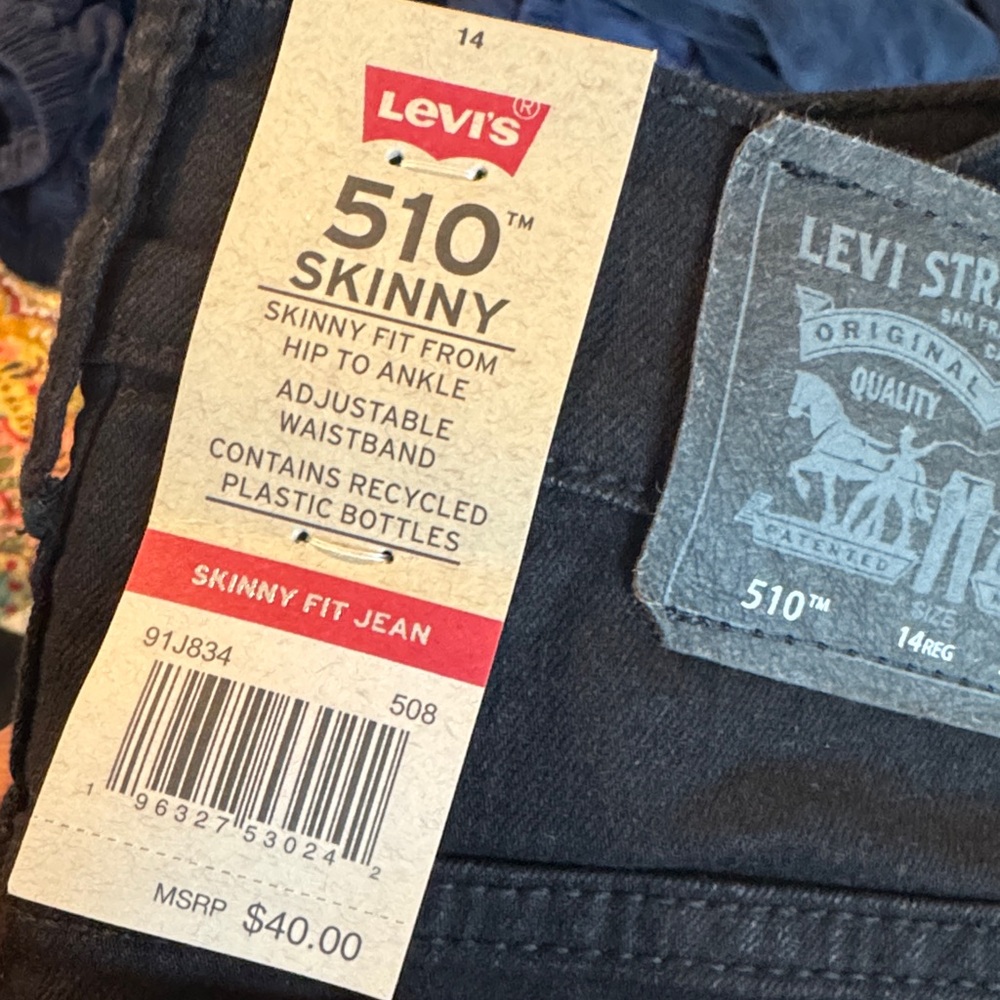 Levi's Kids Black Skinny Jeans - Picture 3 of 3